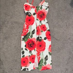 Dresses - Spaghetti Strap cutout Floral Dress Dresses - Spaghetti Strap cutout Floral Dress